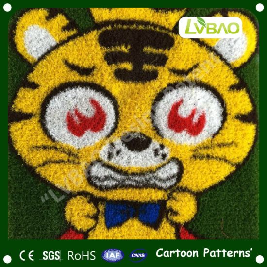 Anti-Fire Cartoon Images Comfortable Synthetic Carpets Multipurpose Durable UV-Resistance Decoration Landscaping Artificial Turf