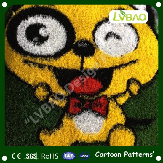 Comfortable Cartoon Images Anti-Fire Synthetic Carpets Multipurpose Durable UV-Resistance Decoration Landscaping Artificial Turf