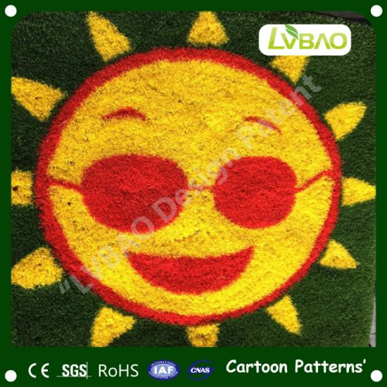Landscaping Decoration UV-Resistance Durable Carpets Multipurpose Synthetic Anti-Fire Cartoon Images Comfortable Artificial Turf