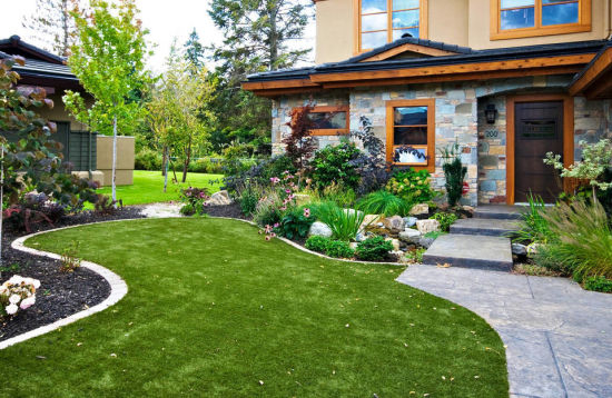 Three Colors Spring Artificial Grass with 8 Years′ Warranty